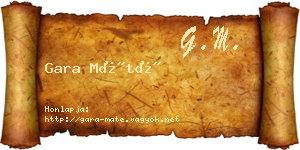 Gara Máté névjegykártya